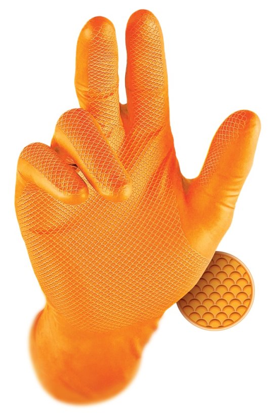 Jednorázové oranžové rukavice Ardon GRIPPAZ 246 - Barva: oranžové odstíny, Velikost: 08