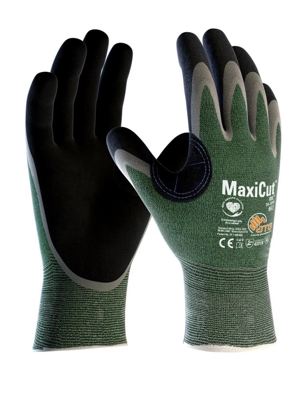 ATG® protiřezné rukavice MaxiCut® Oil™ 34-304 07 - Barva: zelené odstíny, Velikost: 07