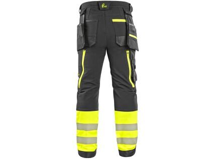 Kalhoty CXS NAOS HV pánské, černo-žlutá Hi-Vis, reflexní pruhy - Velikost: 46