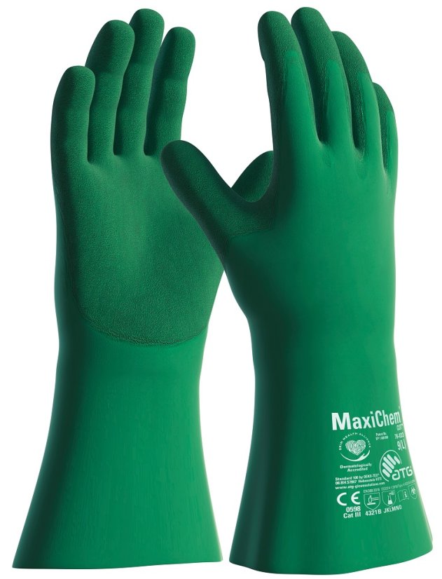 ATG® chemické rukavice MaxiChem® Cut™ 76-833 - TRItech™ 08 - Barva: zelené odstíny, Velikost: 10