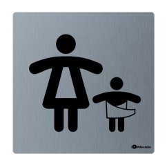 Piktogram z nerez oceli Merida Stella matný wc matky s dětmi