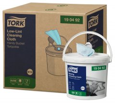 TORK 190492 – Low–Lint čisticí utěrky v přenosném kbelíku W10, netkaná text., 200útr., 4 kusy - Karton