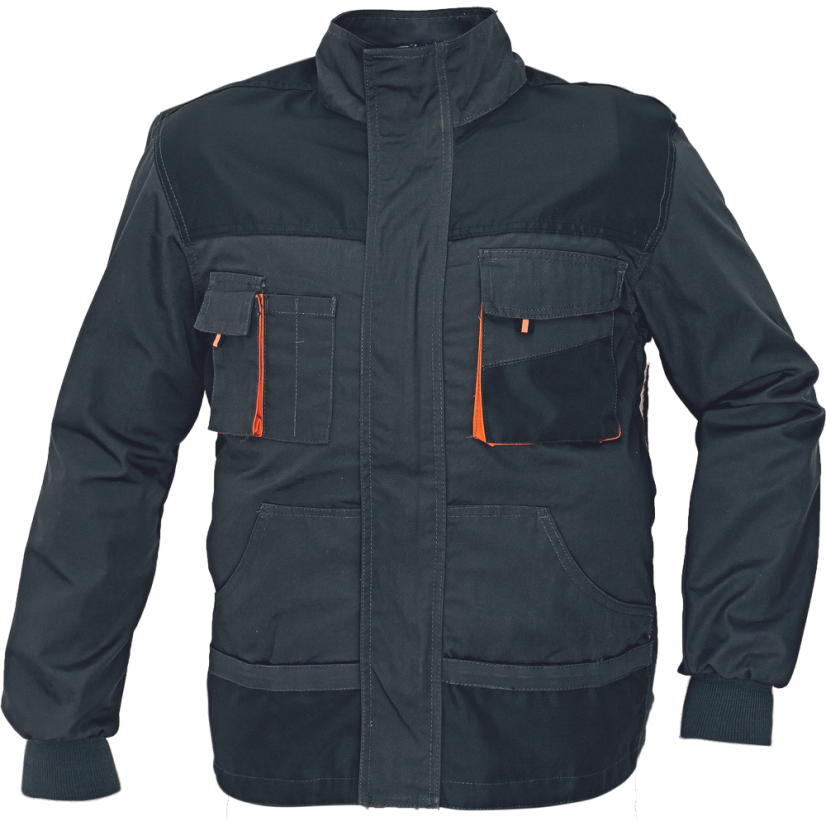 EMERTON montérková bunda šedá s oranžovými doplňky