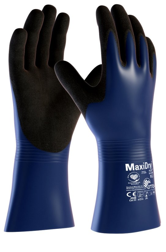 ATG® chemické rukavice MaxiDry® Plus™ 56-530 07 - Barva: modré odstíny, Velikost: 09
