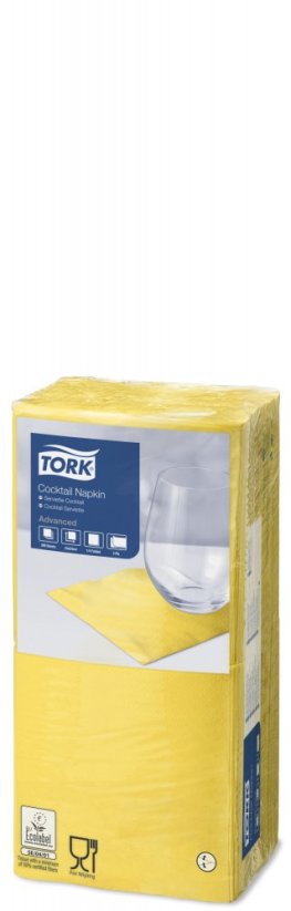 TORK 477823 – Žlutý ubrousek – koktejlový, 2vr. - Karton