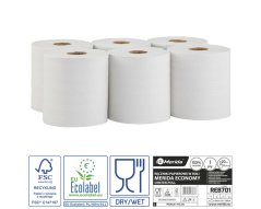 Papírové ručníky Merida maxi Economy flexi, 1.vrstvé, s vnitřním odvinem, 6.rolí v balení