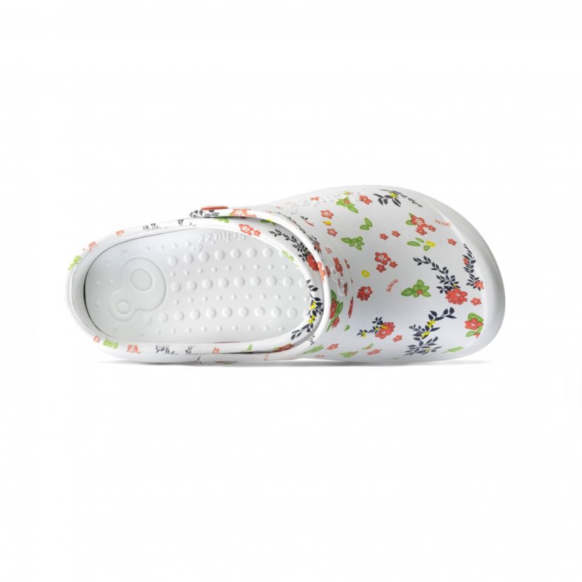 Pantofle Schu'zz Protect 0132 bílé s potiskem květin - Velikost: 41