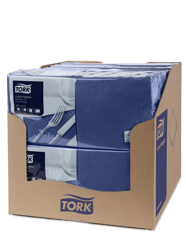 TORK 477215 – Ubrousek tm. modrá, 2 vrst. – oběd, 10 x 200 ks - Karton