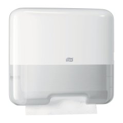 TORK 553100 – Singlefold MINI zásobník skládaných papírových ručníků V a C – bílý; H3