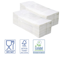 Skládané papírové ručníky 1.vrstvé Merida recykl, 5000ks, ekonony 23x25cm certifikované