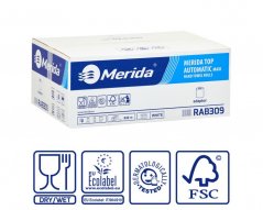 Papírové ručníky Merida maxi automatic, 100% celulóza, 2.vrstvé do dávkovače, 6.rolí v balení