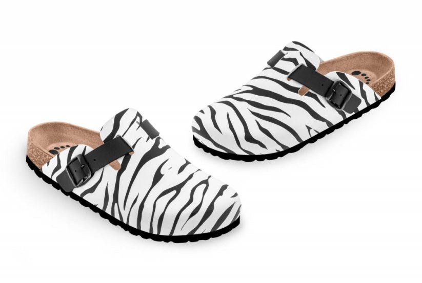 Zdravotní boty Forcare 102066 bílé s potiskem zebry - Velikost: 41