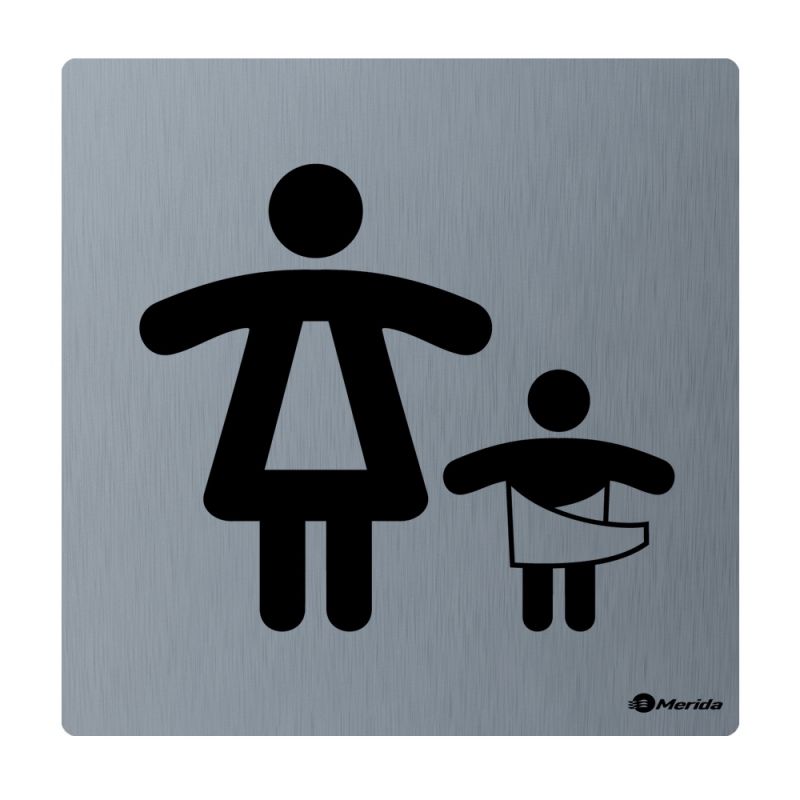 Piktogram z nerez oceli Merida Stella matný wc matky s dětmi
