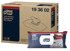 TORK 193602 – Vlhčené ubrousky na dezinfekci povrchů, 12 x 60 ubr. - Karton