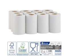 Papírové kuchyňské utěrky Merida Optimum recykl mini, 1.vrstvé, s vnitřním odvinem, 12.rolí v balení