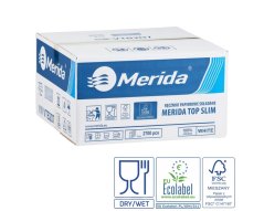 Merida Jednotlivé papírové ručníky MERIDA TOP SLIM, 2-vrst., 100% celulóza, 2700 ks (15x180 ks)