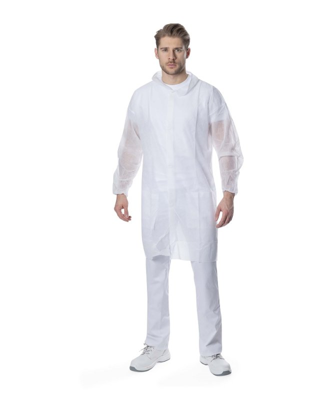 Jednorázový PP plášť ARDON®SYLVIE bílý L - Velikost: L