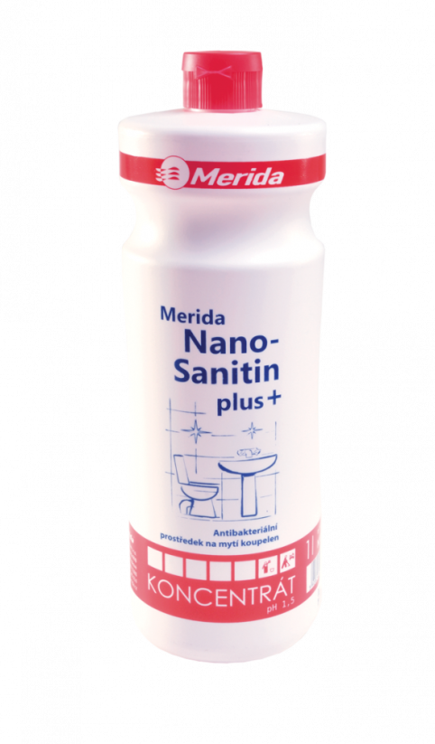 Čistící prostředek koncentrát na koupelny Merida Nano Sanitin plus 1l