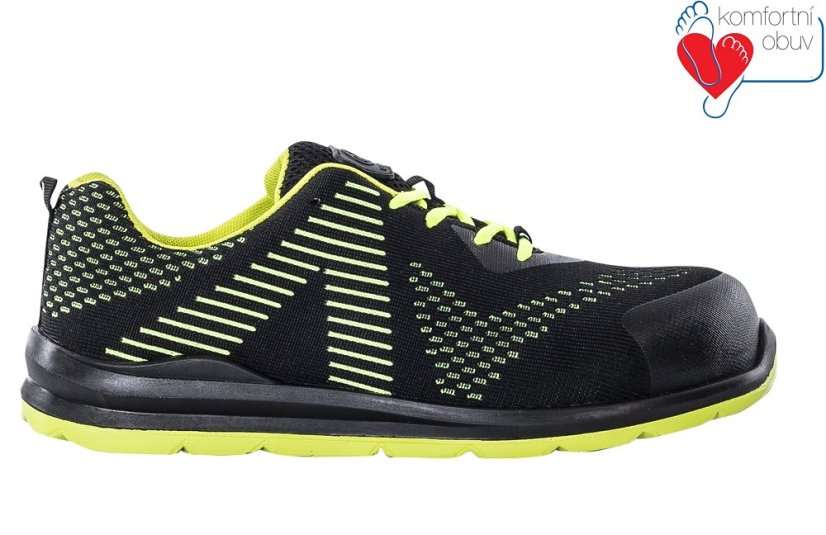 Bezpečnostní polobotka ARDON®FLYTEX S1P ESD - neon 35 - Barva: černá, Velikost: 42