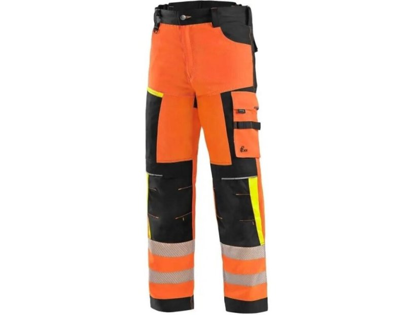 Kalhoty CXS BENSON výstražné, pánské, oranžovo-černé - Velikost: 48