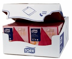TORK 478855 – Linstyle® burgundy ubrousky – večeře, netkané, 1 vr., 1/4 sklad, 12x50 ks - Karton