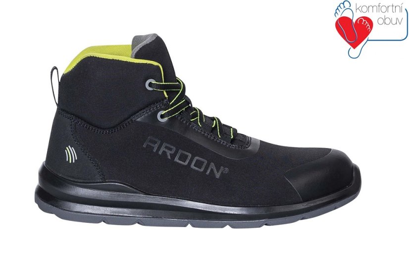 Bezpečnostní kotníková obuv ARDON®SOFTEX HIGH S1P 38 - Barva: černá, Velikost: 50