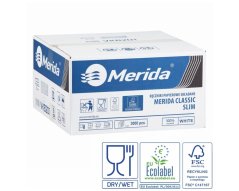 Merida Jednotlivé papírové ručníky MERIDA CLASSIC SLIM, 1-vrstvé, bílé, 3000 ks (15x200 ks)