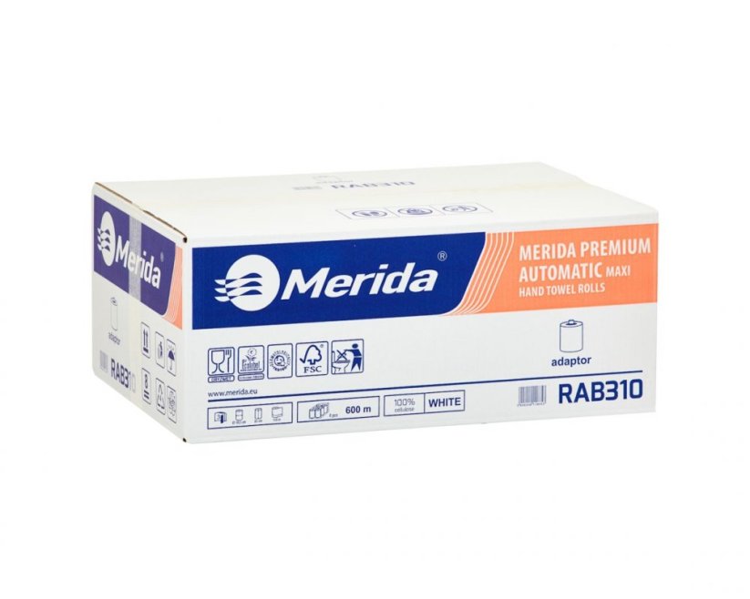 Papírové ručníky Merida maxi automatic, 3.vrstvé, 100% celulóza, do dávkovače, 6.rolí v balení