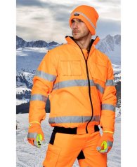 Zimní čepice pletená fleece ARDON®SPARK s reflex. pruhem oranžová