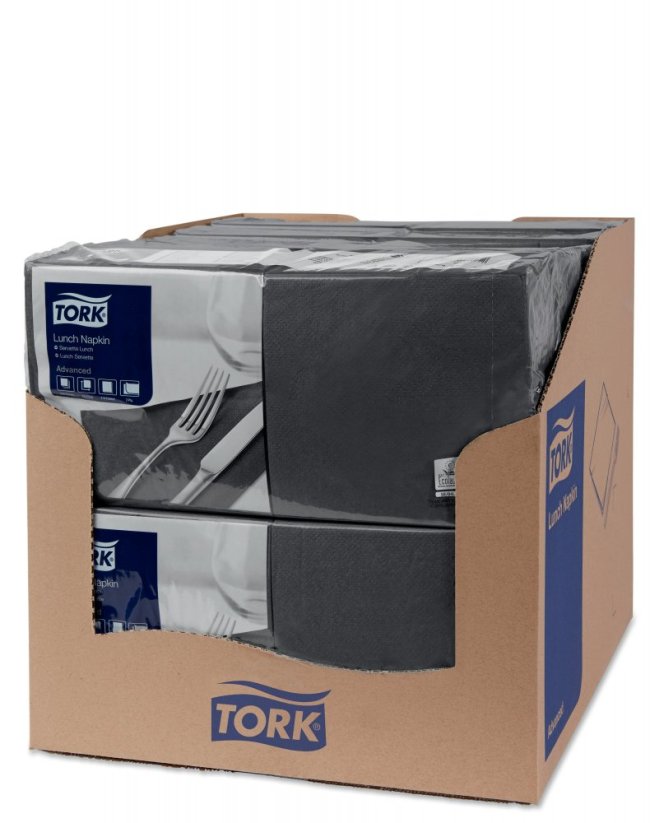 TORK 477148 – Černý ubrousek, 2 vr. – oběd, 10 x 200 ks - Karton