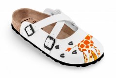 Zdravotní boty Forcare 101056 bílé s potiskem žirafy