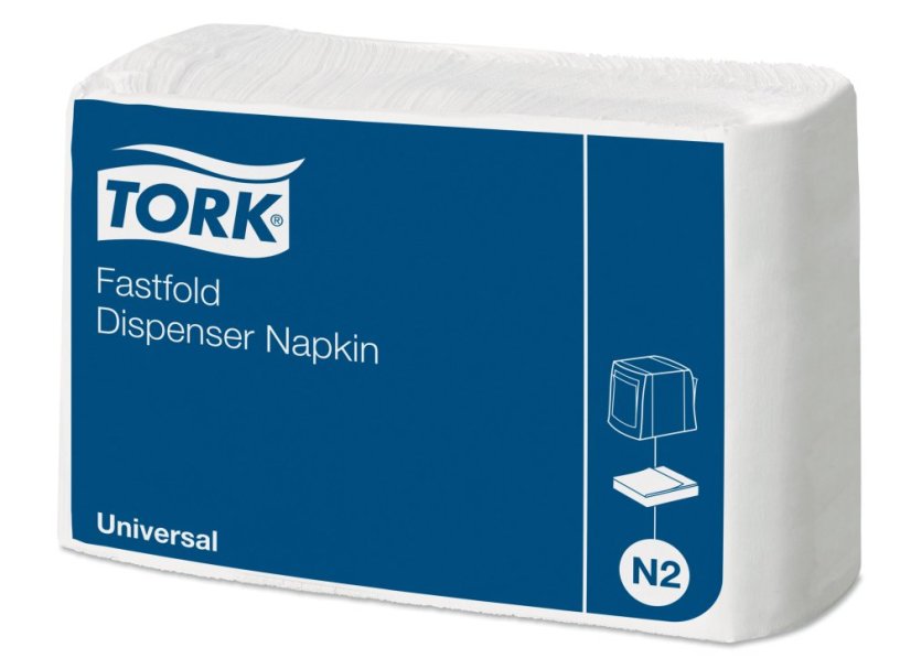 TORK 10933 – Bílý ubrousek do zásobníku Fastfold N2, 1vr. - Karton