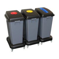 Odpadkové koše na tříděný odpad Merida 3x60l na kolečkách