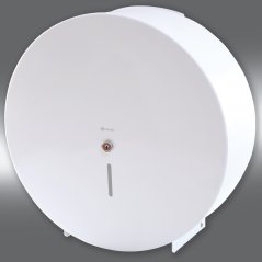 Zásobník na toaletní papír kovový bílý Merida na jumbo 23 cm