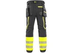 Kalhoty CXS NAOS HV pánské, černo-žlutá Hi-Vis, reflexní pruhy