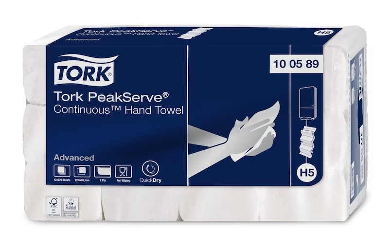TORK PeakServe 100589 - Jednovrstvé papírové ručníky H5, 12 x 270 ks - Karton