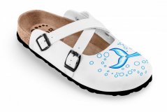 Zdravotní boty Forcare 101058 bílé s potiskem delfínů