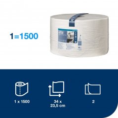 TORK 130045 – papírová utěrka Plus W1, 2vr., 510 m, 1500 útr.