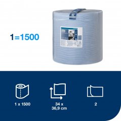 TORK 130050 – Tork papírová utěrka Plus W1, modrá, 2vr., 510 m, 1500 útr.