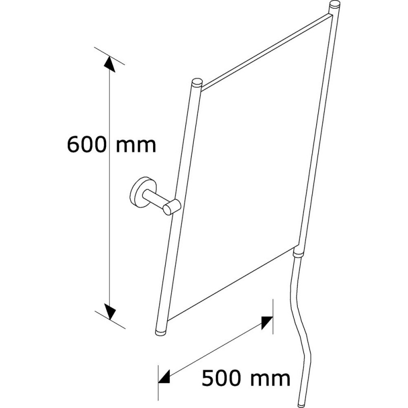 Zrcadlo lepené Merida sklopné 50x60 cm s úchytem