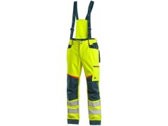 Kalhoty CXS BEDFORD, výstražné, pánské, softshell, žluto-petrolová