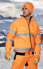 Zimní čepice pletená fleece ARDON®SPARK s reflex. pruhem hi-vis oranžová