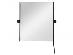 Sklopné zrcadlo Merida v matném černém rámu s madlem pro nastavení úhlu 50x60cm