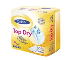 Vložky hygienické CARIN Ultra wings Top Dry 9ks