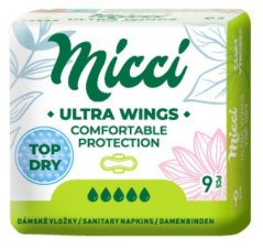 Vložky hygienické MICCI Ultra Wings Top Dry 9ks