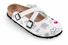 Zdravotní boty Forcare 101057 bílé s potiskem motýlů