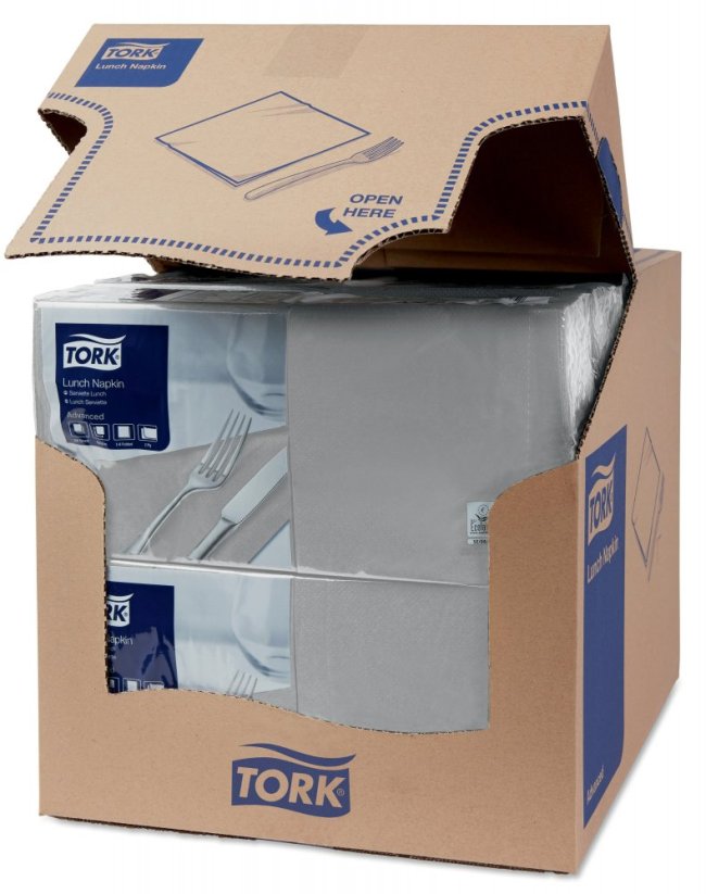 TORK 477205 – Ubrousek šedá, 2 vr. – oběd, 10 x 200 ks - Karton