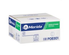 Toaletní papír s vnitřním odvinem Merida bílý 12 cm, 2.vrstvý, recykl, 18.rolí v balení