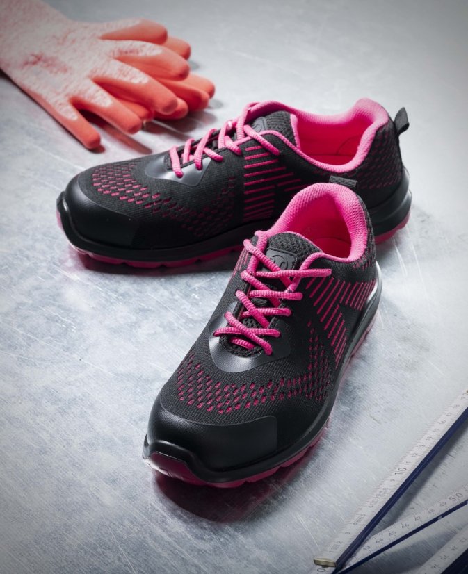 Dámská bezpečnostní polobotka ARDON®FLYTEX S1P ESD - růžová 35 - Barva: černá, Velikost: 35
