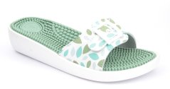 Santé SI/03C dámské pantofle zelenkavé s lístky masážní